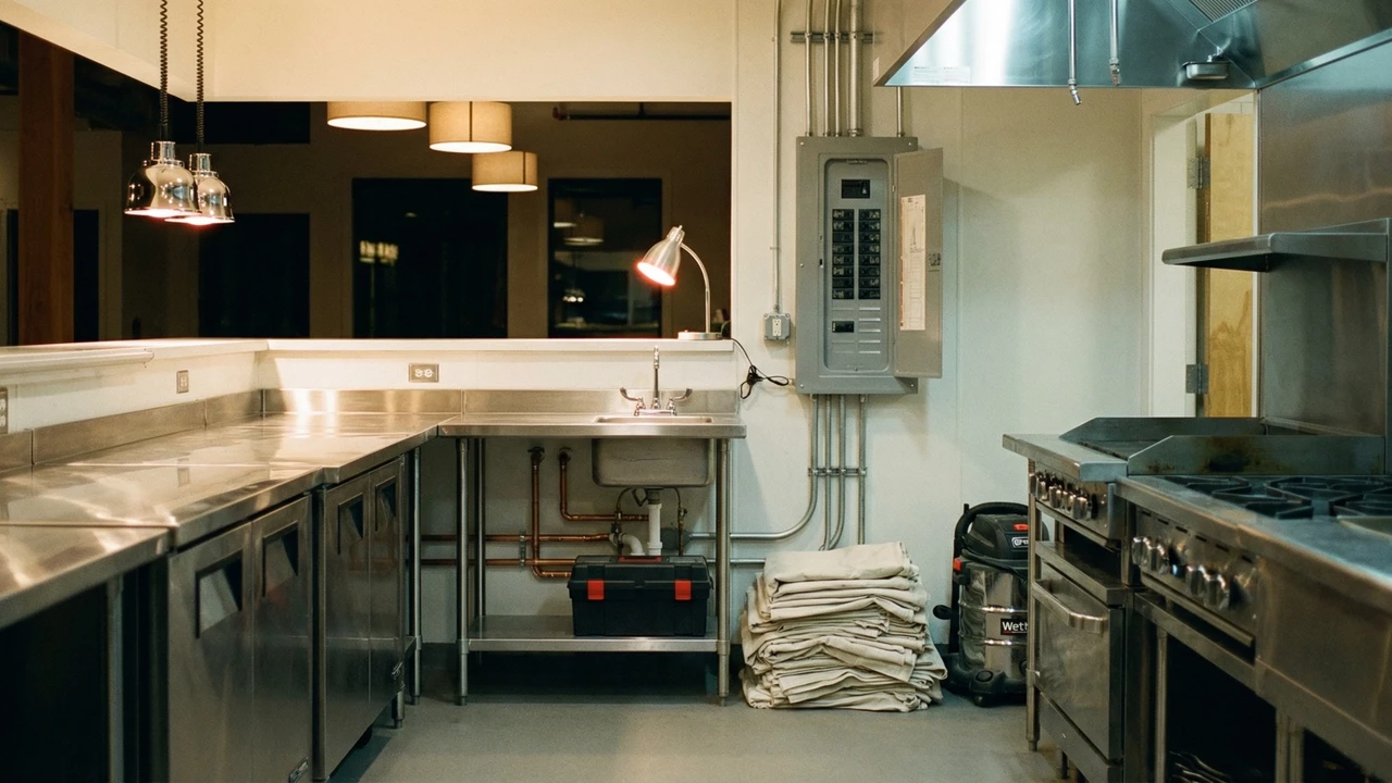 Restaurant after-hours plumbing and electrical repair by Oasis Total Solutions