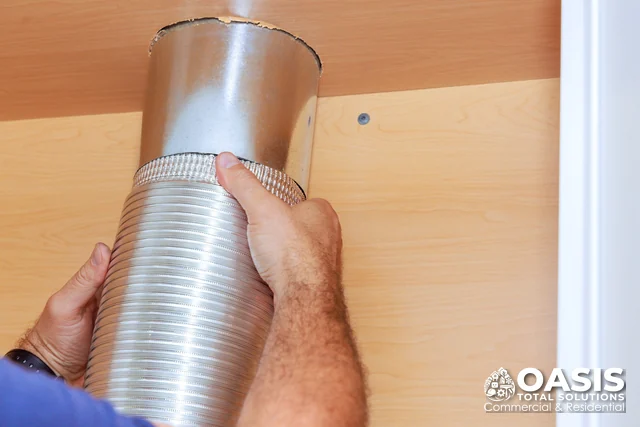 Dryer vent duct connection