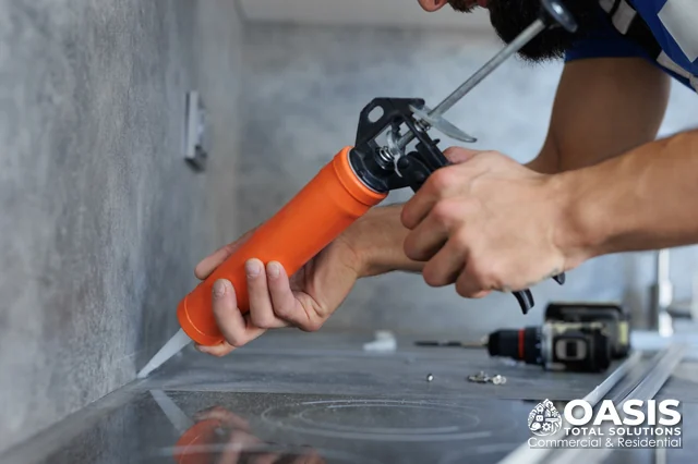 Sealing around cooktop and backsplash