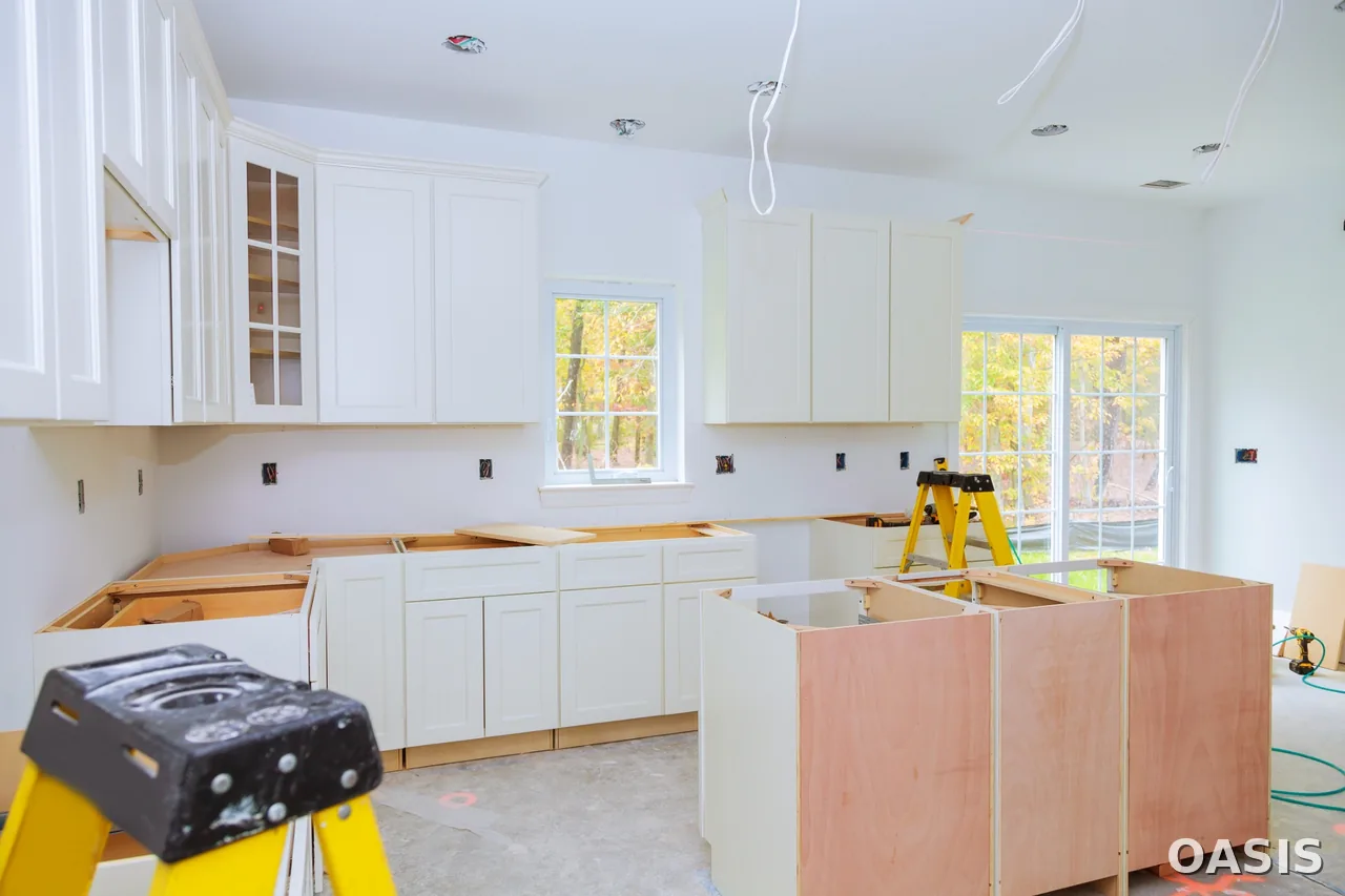 Cabinet installation and carpentry by Oasis Total Solutions