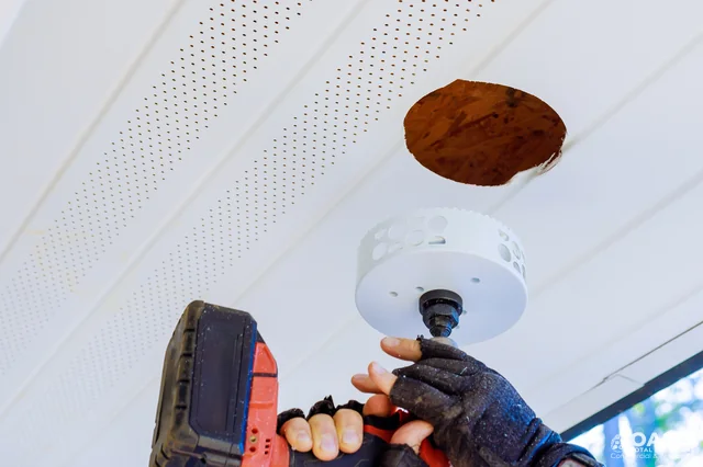 Cutting ceiling hole for fixture