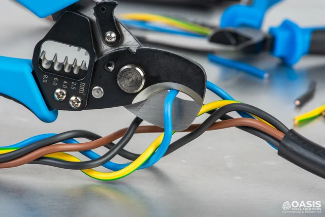 Cutting multi-colored electrical wires