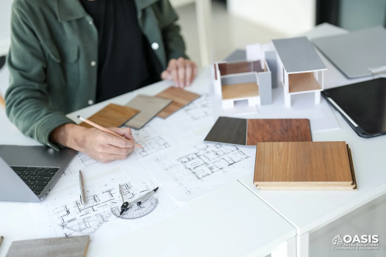 Commercial flooring work in retail environment