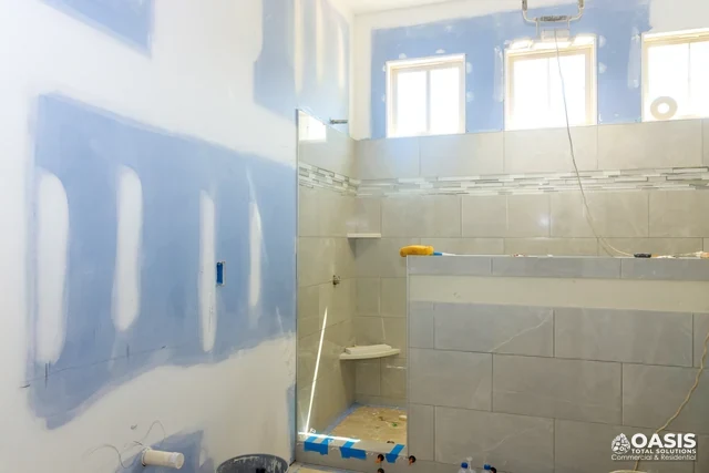 Shower renovation with new tile border