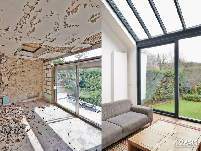 Room renovation before-and-after comparison