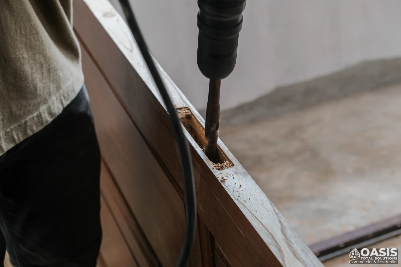 Mortise lock installation on office door