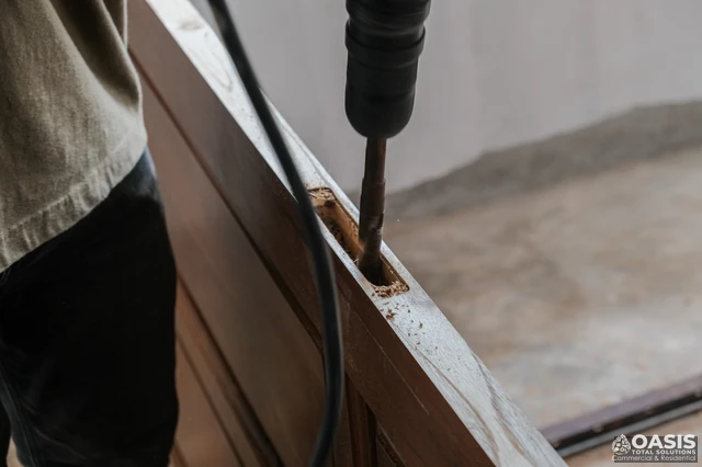 Drilling a mortise for a door latch