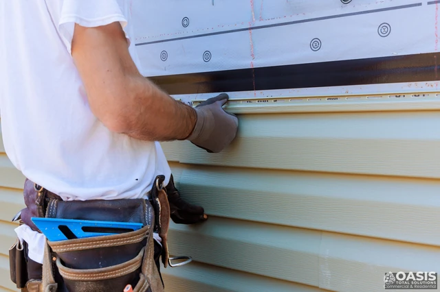 Leveling vinyl siding line at starter strip