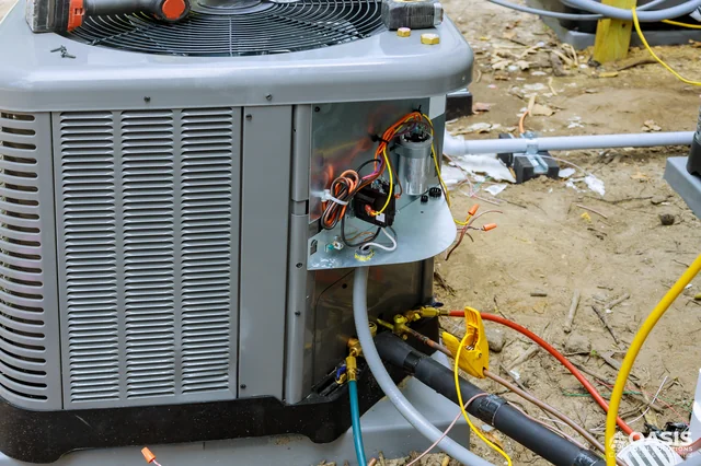AC condenser opened for service and wiring