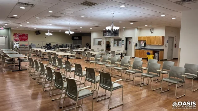 Community hall with LVT floor after service
