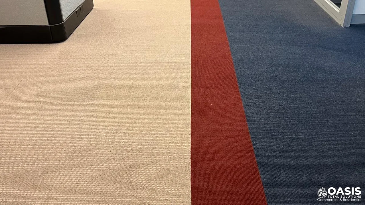 Recurring cleaning in a carpeted office corridor