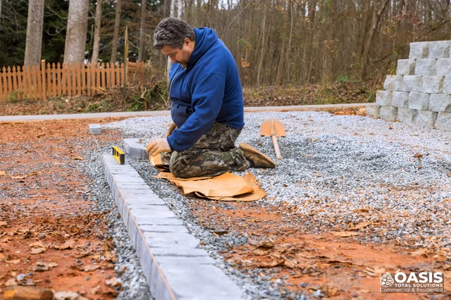 Gravel base preparation for pavers