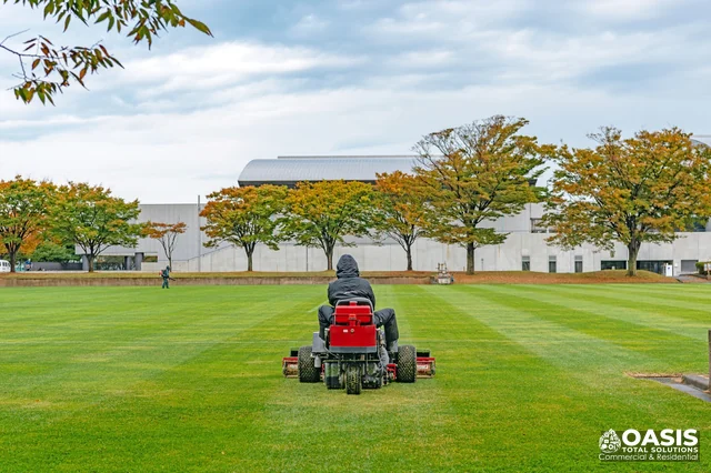 Mowing stripes on large sports field