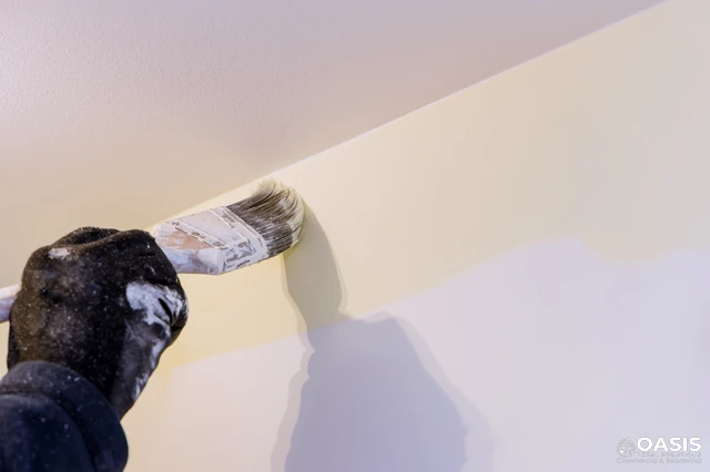 Cutting in a ceiling line with a brush