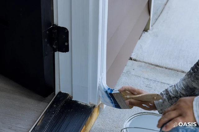 Brushing exterior door trim white
