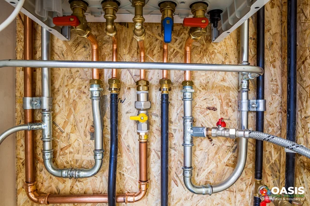 Copper and PEX manifold board with valves